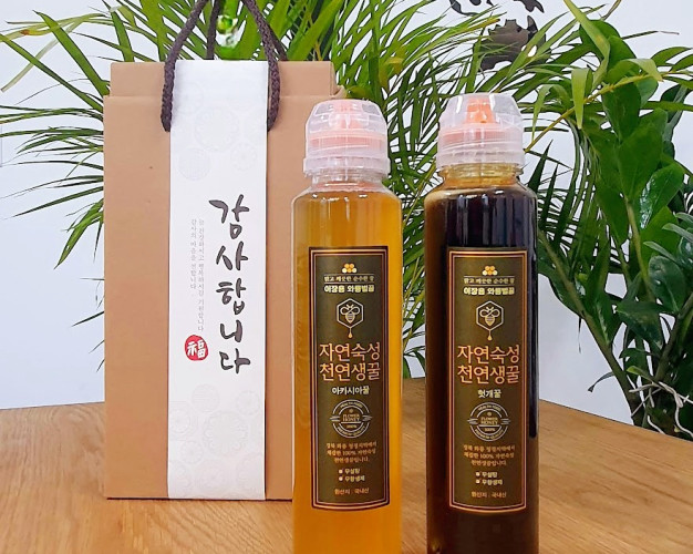 선물용 아카시아꿀(캡)400ml+헛개꿀(캡)400ml 세트  [와룡벌꿀]